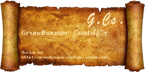 Grundhauser Csatár névjegykártya